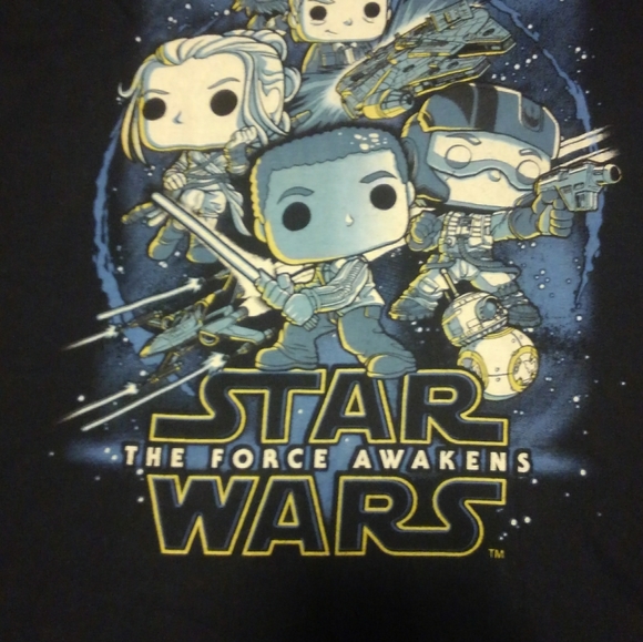 🔥 Funko Pop 💥 Tee Star Wars ✨️ Force Awakens Chewbacca Shirt Small Yoda ♥️ - Picture 5 of 9